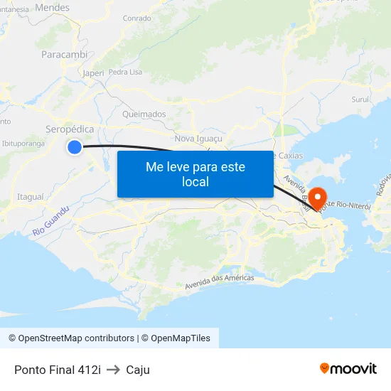 Ponto Final 412i to Caju map