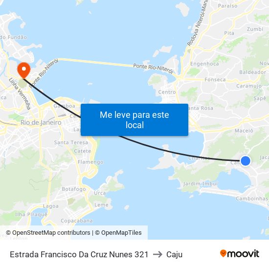 Estrada Francisco Da Cruz Nunes 321 to Caju map