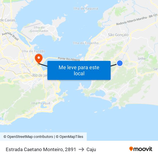 Estrada Caetano Monteiro, 2891 to Caju map