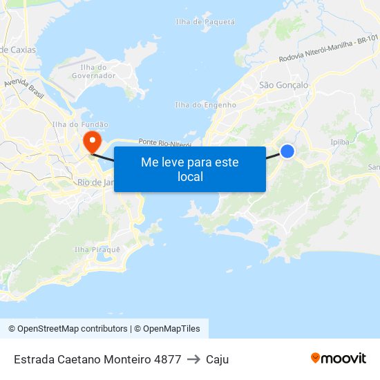 Estrada Caetano Monteiro 4877 to Caju map
