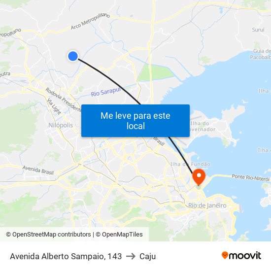 Avenida Alberto Sampaio, 143 to Caju map