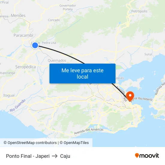 Ponto Final - Japeri to Caju map