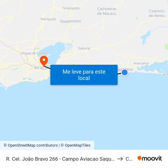 R. Cel. João Bravo 266 - Campo Aviacao Saquarema to Caju map