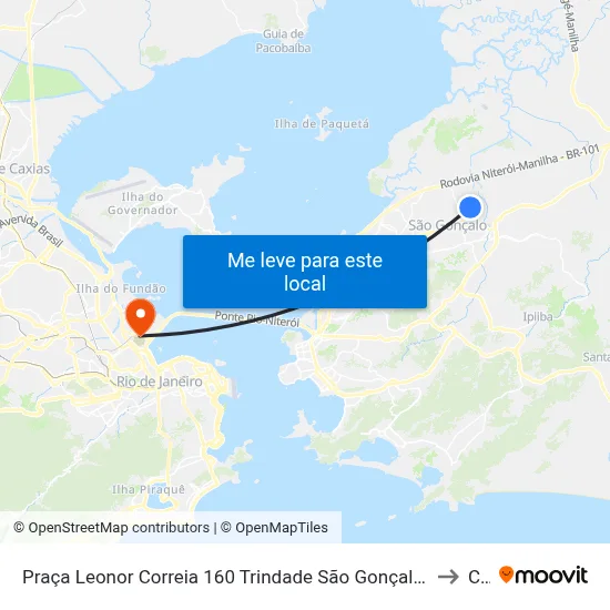 Praça Leonor Correia 160 Trindade São Gonçalo - Rio De Janeiro 24457-010 Brasil to Caju map