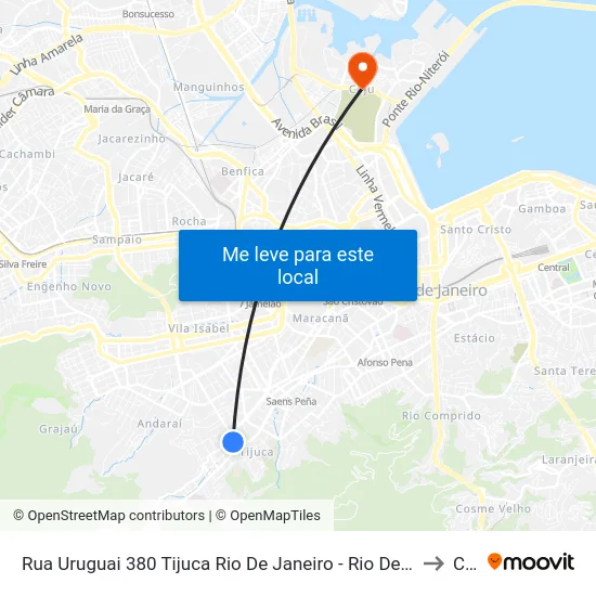 Rua Uruguai 380 Tijuca Rio De Janeiro - Rio De Janeiro 20510 Brasil to Caju map
