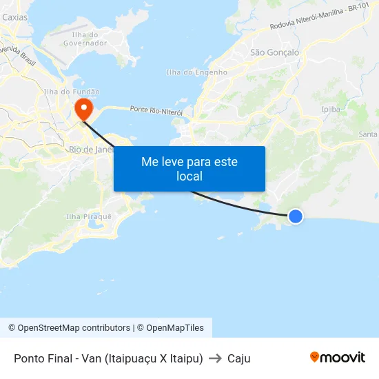 Ponto Final - Van (Itaipuaçu X Itaipu) to Caju map