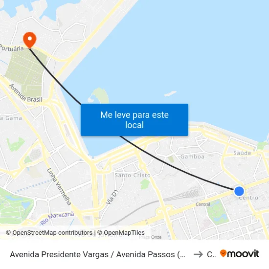 Avenida Presidente Vargas / Avenida Passos (Pista Lateral - Desativado Aos Sábados) to Caju map
