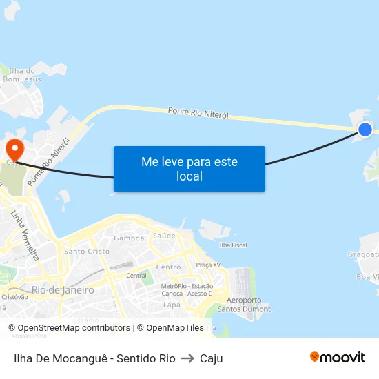 Ilha De Mocanguê - Sentido Rio to Caju map