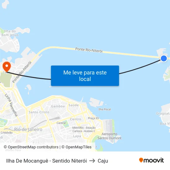 Ilha De Mocanguê - Sentido Niterói to Caju map