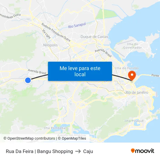 Rua Da Feira | Bangu Shopping to Caju map