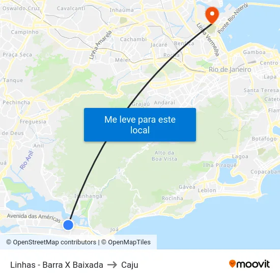 Linhas - Barra X Baixada to Caju map