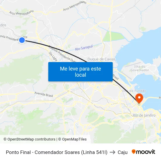 Ponto Final - Comendador Soares (Linha 541l) to Caju map