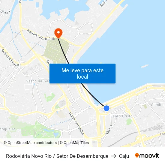 Rodoviária Novo Rio / Setor De Desembarque to Caju map