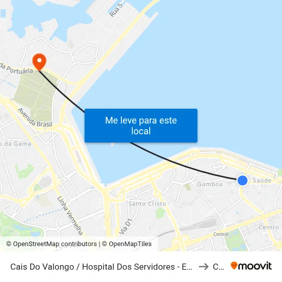 Cais Do Valongo / Hospital Dos Servidores - Entrada Lateral to Caju map