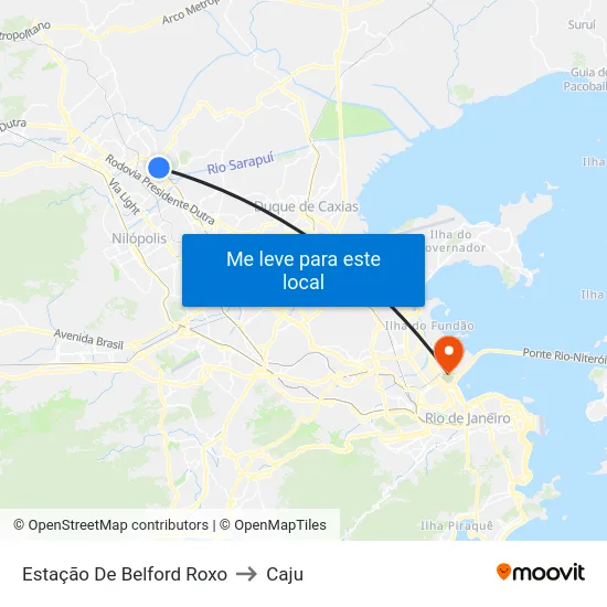 Estação De Belford Roxo to Caju map