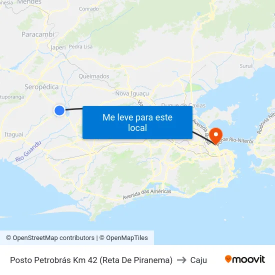 Posto Petrobrás Km 42 (Reta De Piranema) to Caju map