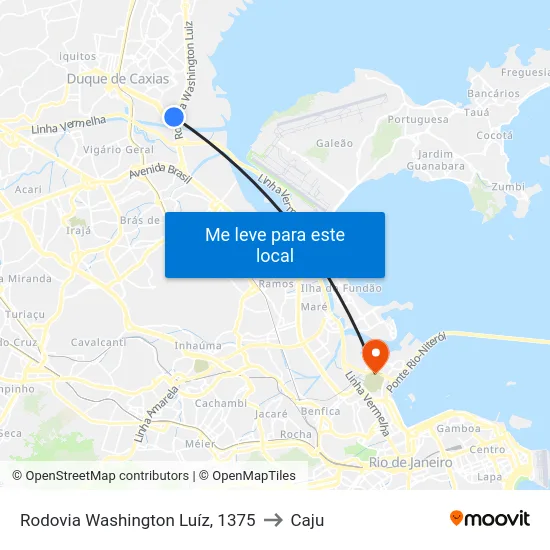Rodovia Washington Luíz, 1375 to Caju map