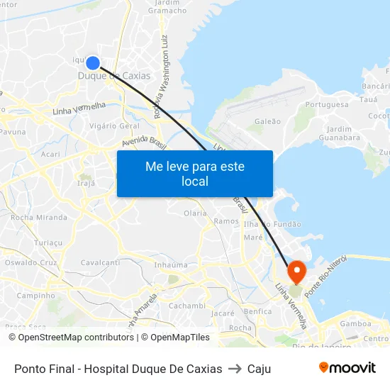 Ponto Final - Hospital Duque De Caxias to Caju map