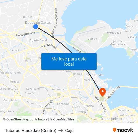 Tubarão Atacadão (Centro) to Caju map
