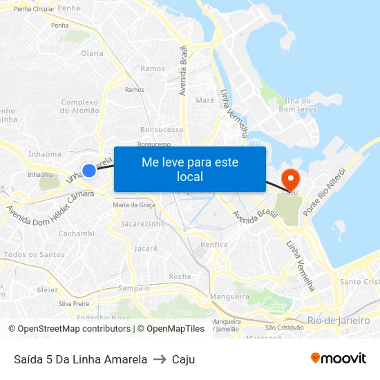 Saída 5 Da Linha Amarela to Caju map