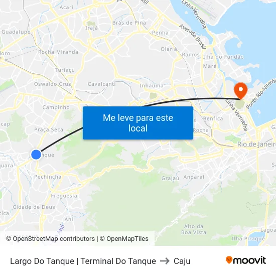 Largo Do Tanque | Terminal Do Tanque to Caju map