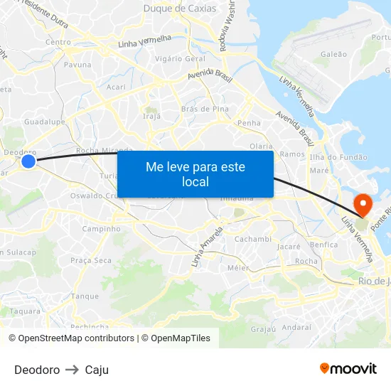 Deodoro to Caju map