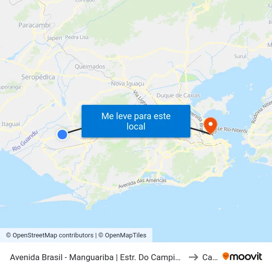 Avenida Brasil - Manguariba | Estr. Do Campinho to Caju map