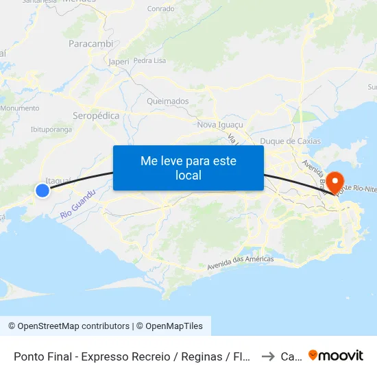 Ponto Final - Expresso Recreio / Reginas / Flores to Caju map