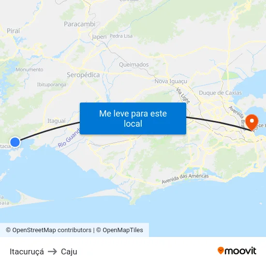 Itacuruçá to Caju map