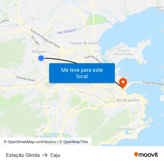 Estação Olinda to Caju map
