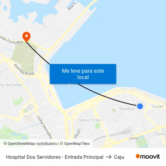 Hospital Dos Servidores - Entrada Principal to Caju map