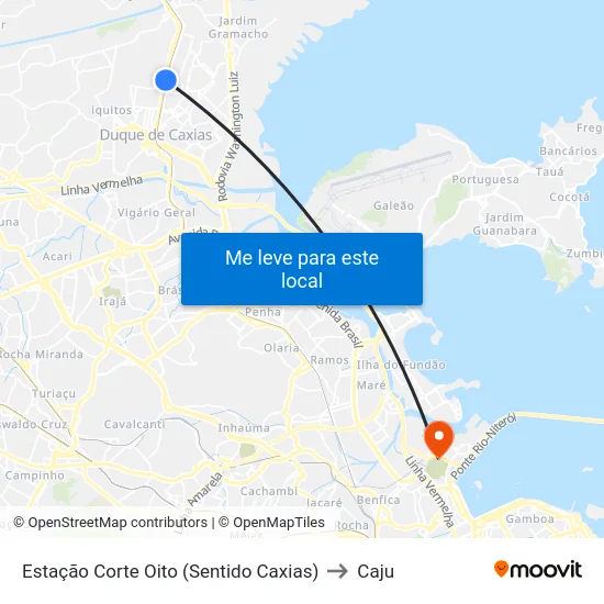 Estação Corte Oito (Sentido Caxias) to Caju map