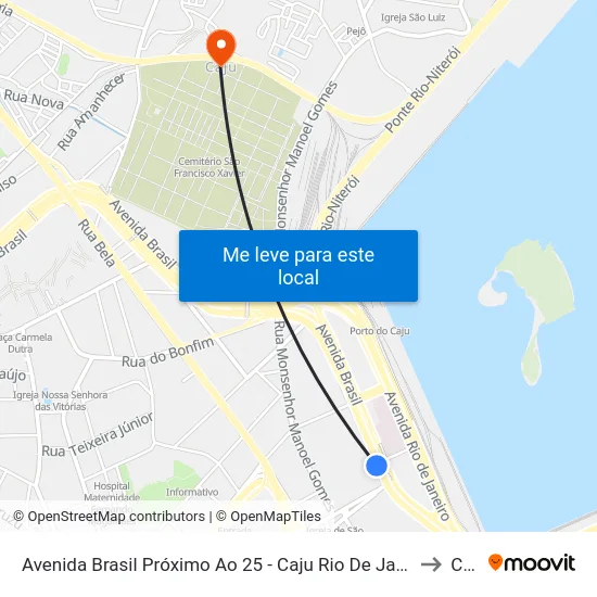 Avenida Brasil Próximo Ao 25 - Caju Rio De Janeiro - Rj Brasil to Caju map