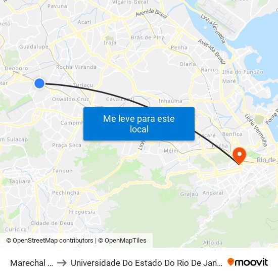 Marechal Hermes to Universidade Do Estado Do Rio De Janeiro - Campus Maracanã map