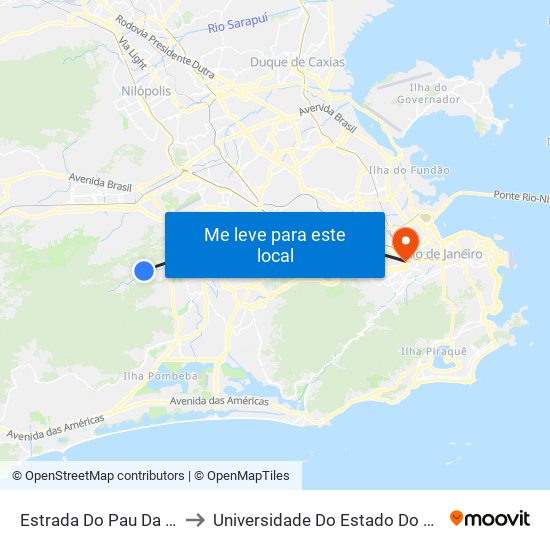 Estrada Do Pau Da Fome / Largo Da Capela to Universidade Do Estado Do Rio De Janeiro - Campus Maracanã map
