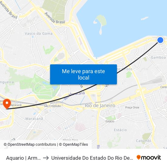 Aquario | Armazém Utopia to Universidade Do Estado Do Rio De Janeiro - Campus Maracanã map
