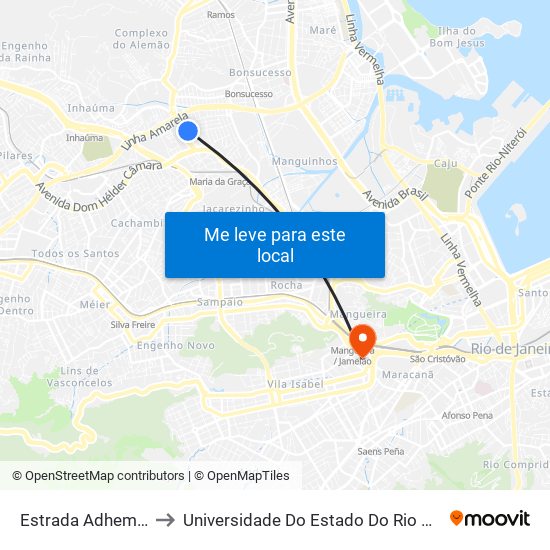 Estrada Adhemar Bebiano, 346 to Universidade Do Estado Do Rio De Janeiro - Campus Maracanã map