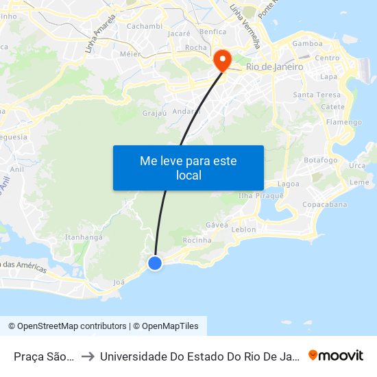 Praça São Conrado to Universidade Do Estado Do Rio De Janeiro - Campus Maracanã map