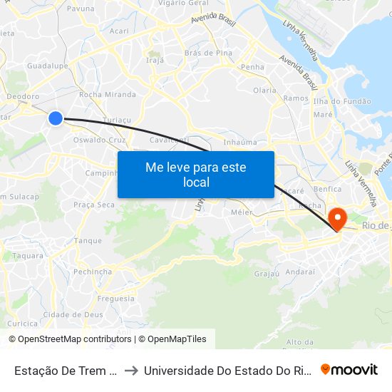 Estação De Trem De Marechal Hermes to Universidade Do Estado Do Rio De Janeiro - Campus Maracanã map