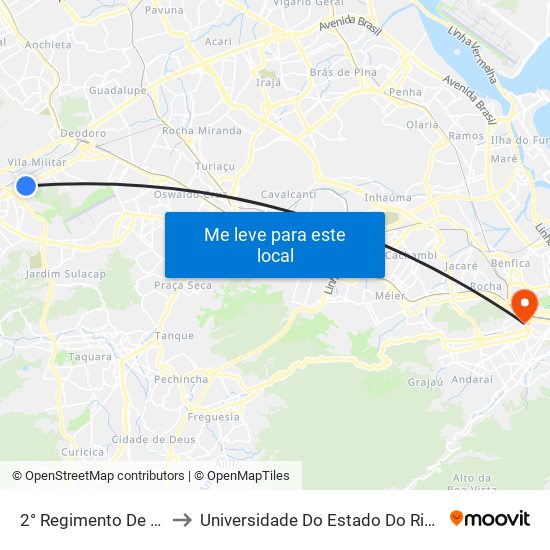 2° Regimento De Cavalaria De Guarda to Universidade Do Estado Do Rio De Janeiro - Campus Maracanã map