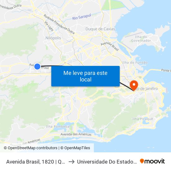 Avenida Brasil, 1820 | Quadra Da Mocidade (Sentido Deodoro) to Universidade Do Estado Do Rio De Janeiro - Campus Maracanã map