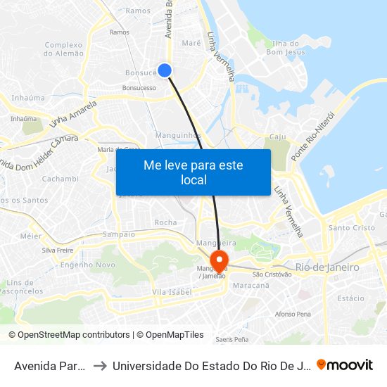 Avenida Paris, 498-648 to Universidade Do Estado Do Rio De Janeiro - Campus Maracanã map