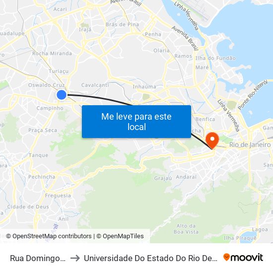 Rua Domingos Lopes, 759 to Universidade Do Estado Do Rio De Janeiro - Campus Maracanã map