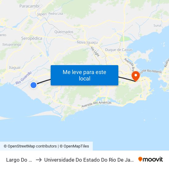 Largo Do Bodegão to Universidade Do Estado Do Rio De Janeiro - Campus Maracanã map