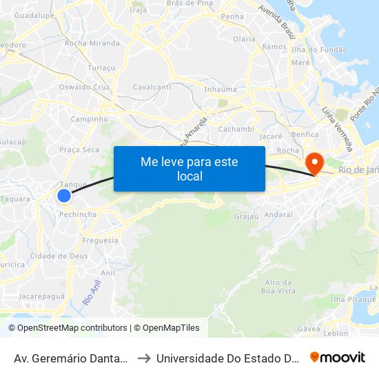 Av. Geremário Dantas | Posto De Saúde Do Tanque to Universidade Do Estado Do Rio De Janeiro - Campus Maracanã map