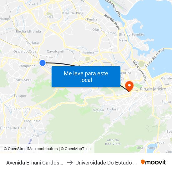 Avenida Ernani Cardoso | Praça Dep. José Souza Marques to Universidade Do Estado Do Rio De Janeiro - Campus Maracanã map