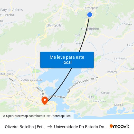Oliveira Botelho | Feirinha Do Alto / Fonte Judith to Universidade Do Estado Do Rio De Janeiro - Campus Maracanã map