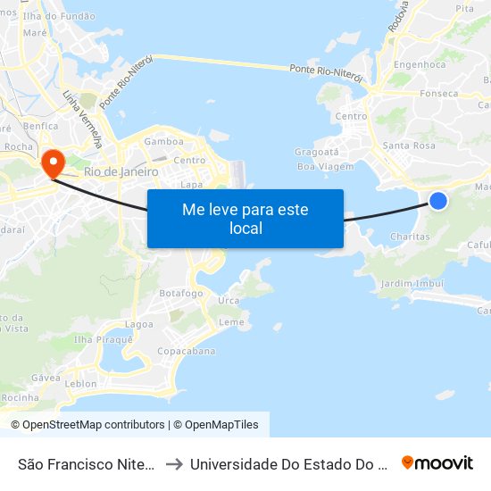 São Francisco Niterói - Rj 24310-005 Brasil to Universidade Do Estado Do Rio De Janeiro - Campus Maracanã map