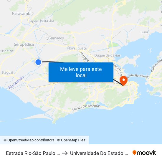 Estrada Rio-São Paulo Seropédica - Rio De Janeiro Brasil to Universidade Do Estado Do Rio De Janeiro - Campus Maracanã map