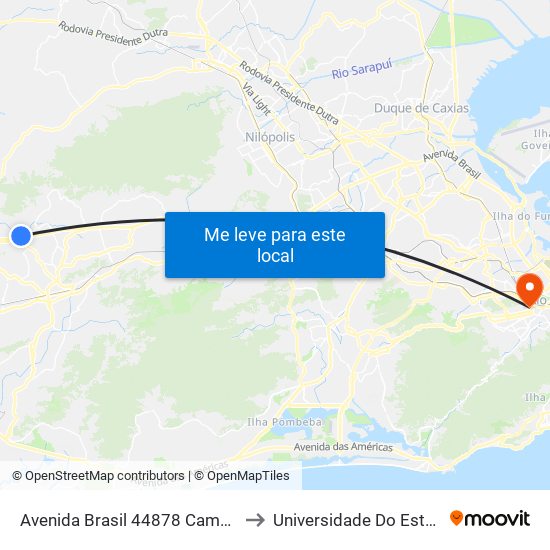 Avenida Brasil 44878 Campo Grande Rio De Janeiro - Rio De Janeiro 23078 Brasil to Universidade Do Estado Do Rio De Janeiro - Campus Maracanã map